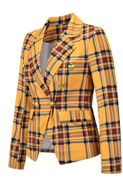 Creamtopmall Plaid Casual Blazer