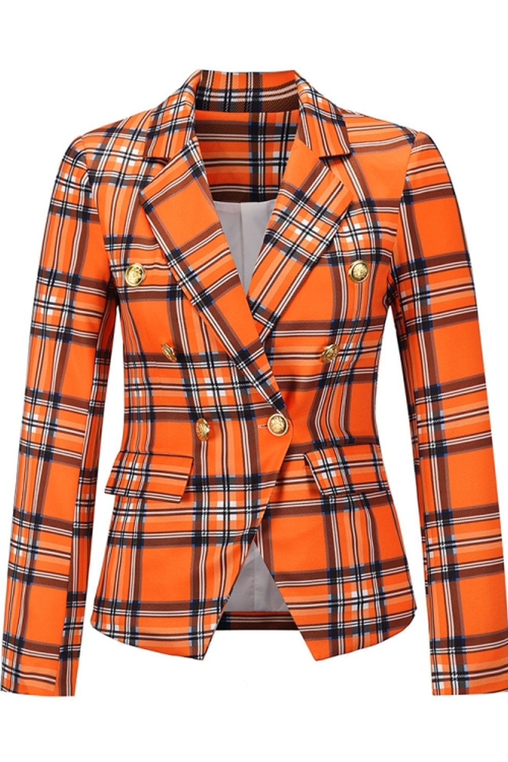 Creamtopmall Plaid Casual Blazer