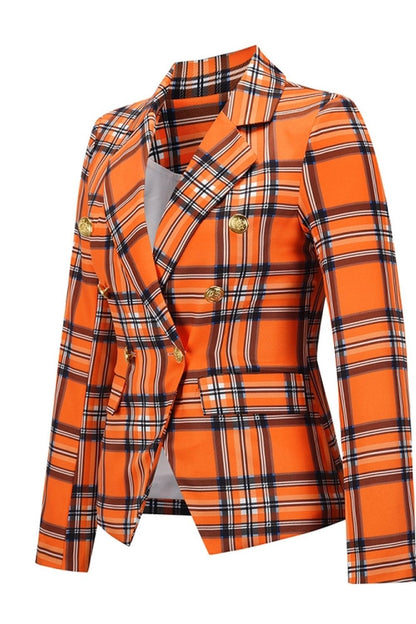 Creamtopmall Plaid Casual Blazer