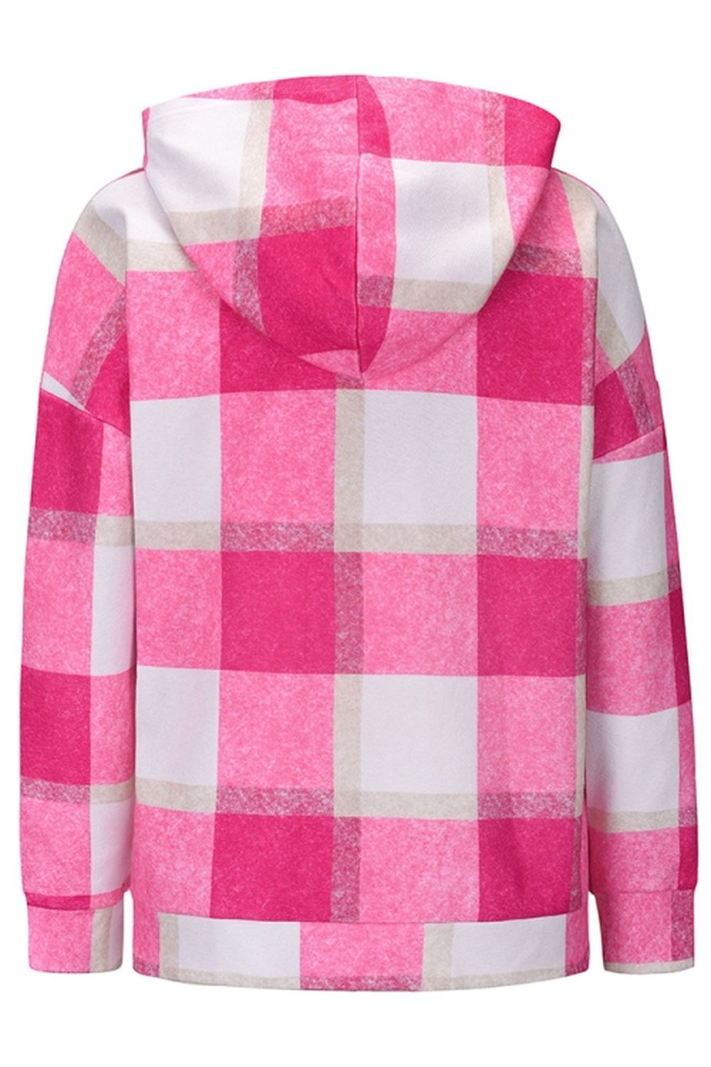 Creamtopmall Plaid Hooded Zipper Coat