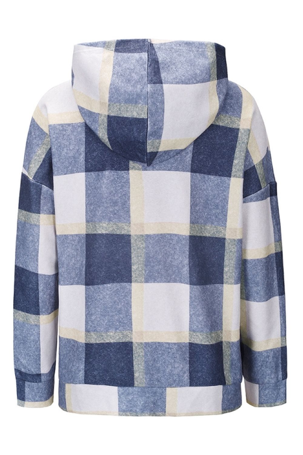 Creamtopmall Plaid Hooded Zipper Coat