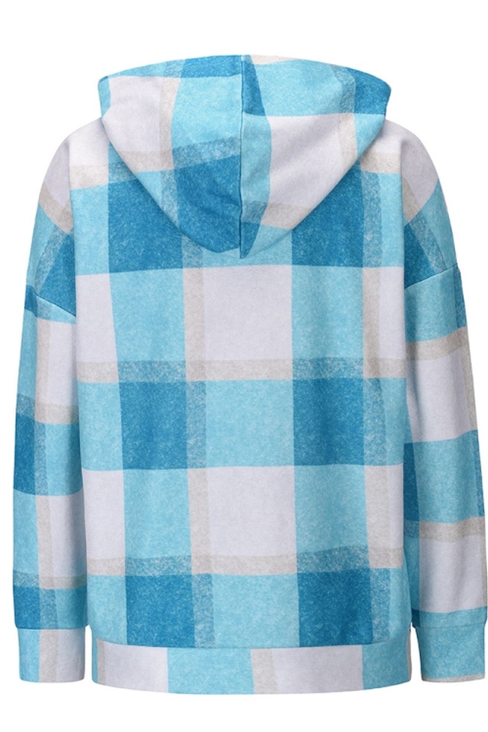 Creamtopmall Plaid Hooded Zipper Coat