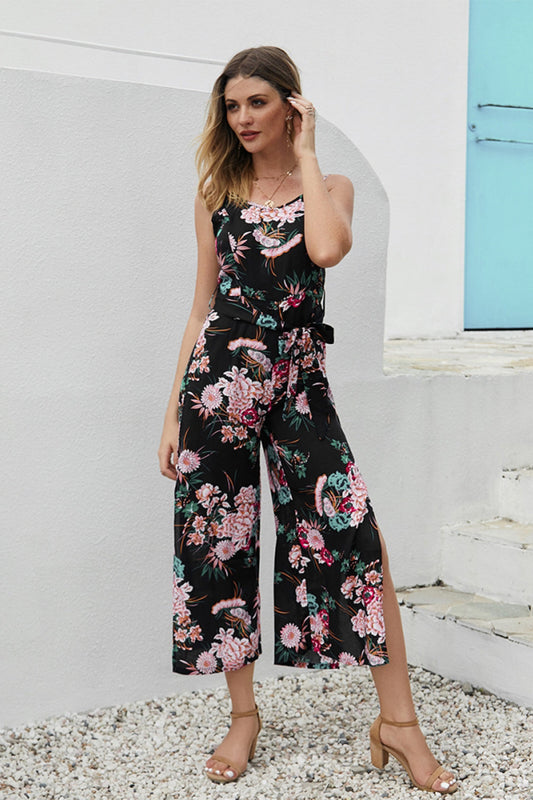 Creamtopmall Printed Sling Wide Leg Piece