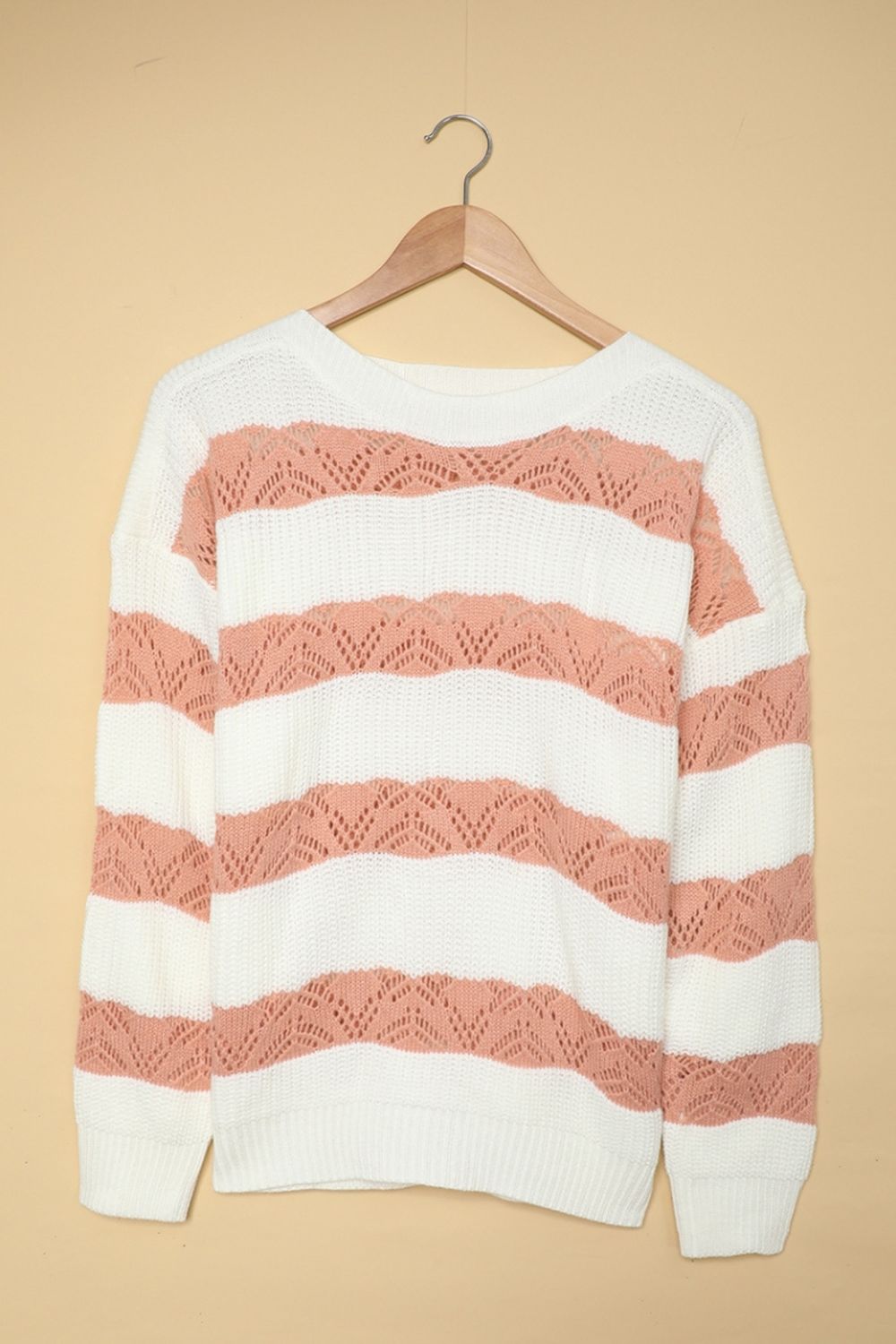 Creamtopmall Striped Long-Sleeve Sweater