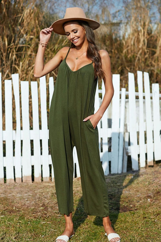 creamtopmall Sling Wide-Leg Jumpsuit