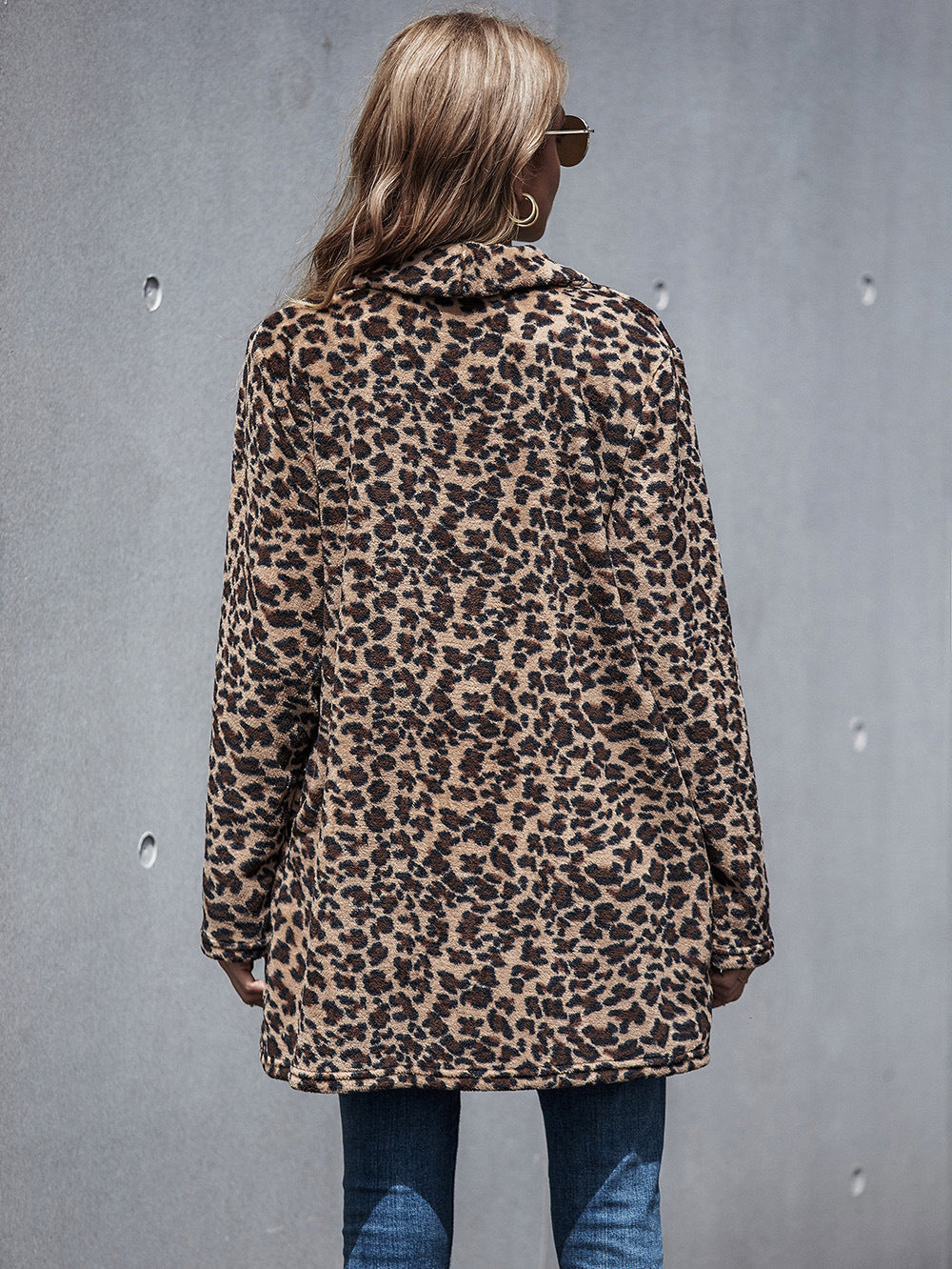 Creamtopmall Leopard Trench Faux Fur coat