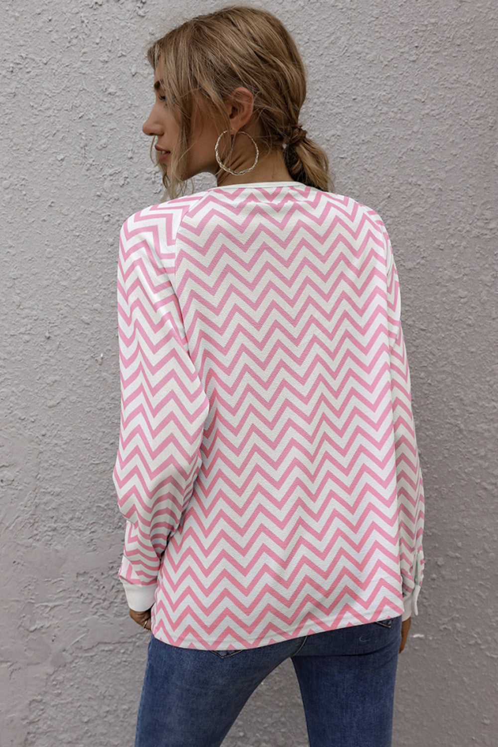 Creamtopmall Striped Long-sleeved Jacket Top