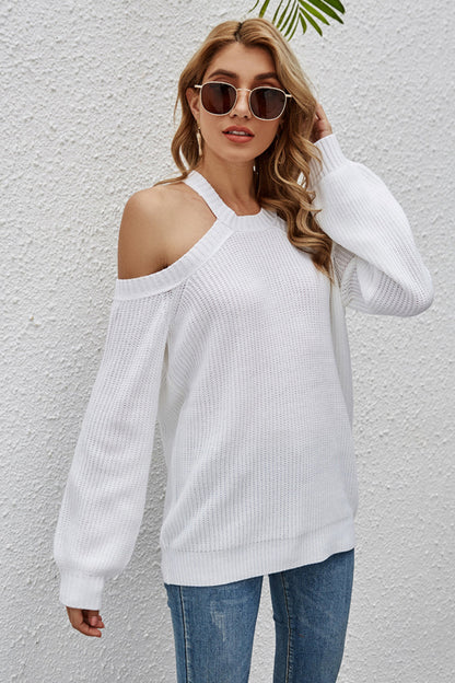 Creamtopmall Off-Shoulder Knitted Sweater