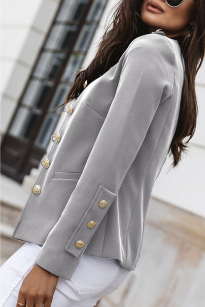 Creamtopmall Long Sleeve Slim Breasted Suit Jacket