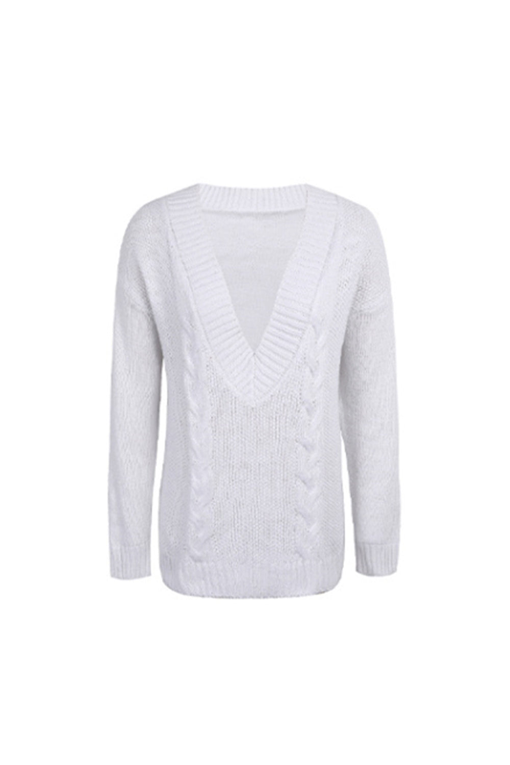 Creamtopmall Deep-V Neck Twist Sweater