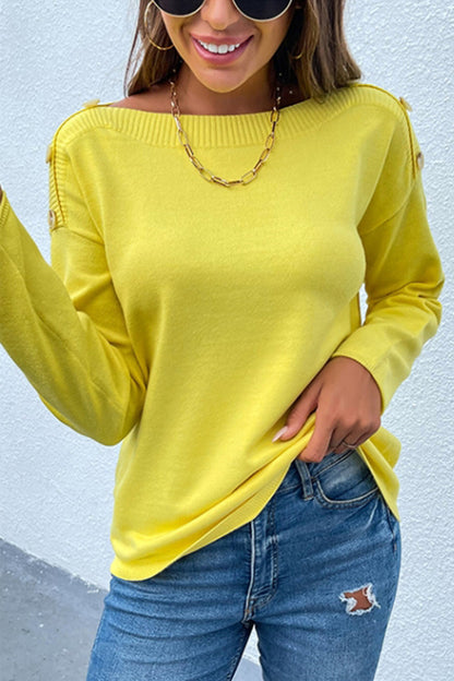 Creamtopmall Solid Color Knit Pullover