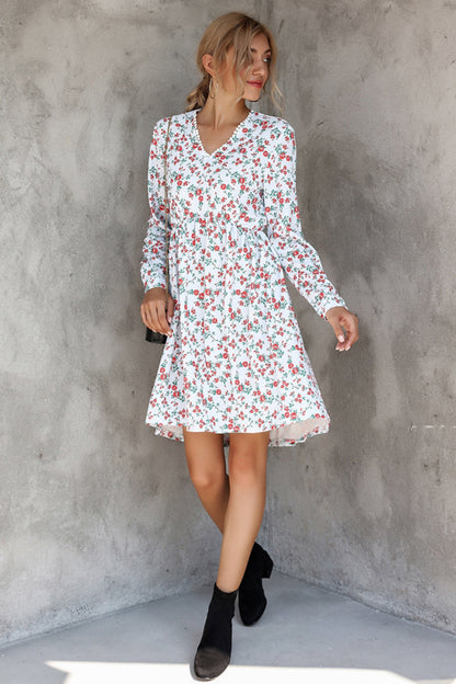 Creamtopmall Long Sleeve Printed Loose Dress