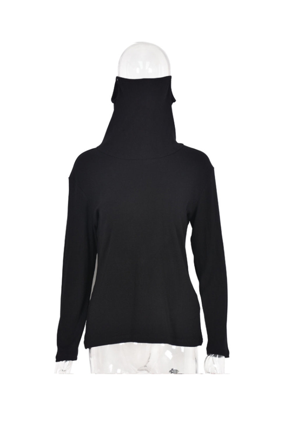 Creamtopmall Stacked Collar Mask Fleece Top