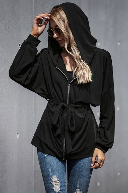 Creamtopmall Loose High Waist Hooded Jacket