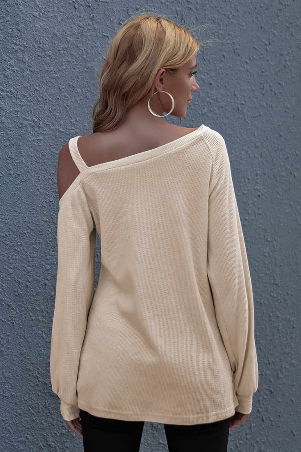 Creamtopmall Off Shoulder Loose Long Sleeve Top