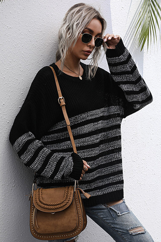 Creamtopmall Loose Round Neck Long Sleeve Sweater