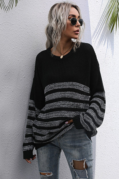 Creamtopmall Loose Round Neck Long Sleeve Sweater