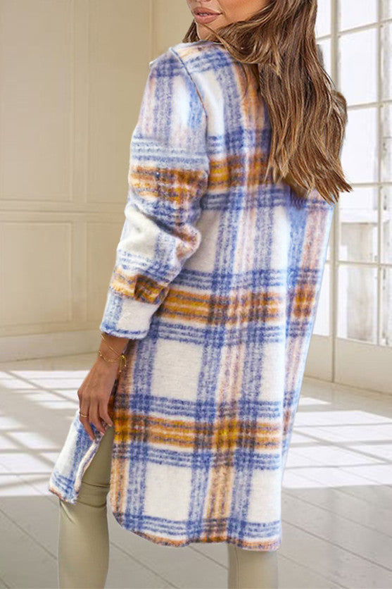 Creamtopmall Chic Plaid Tweed Long Coat