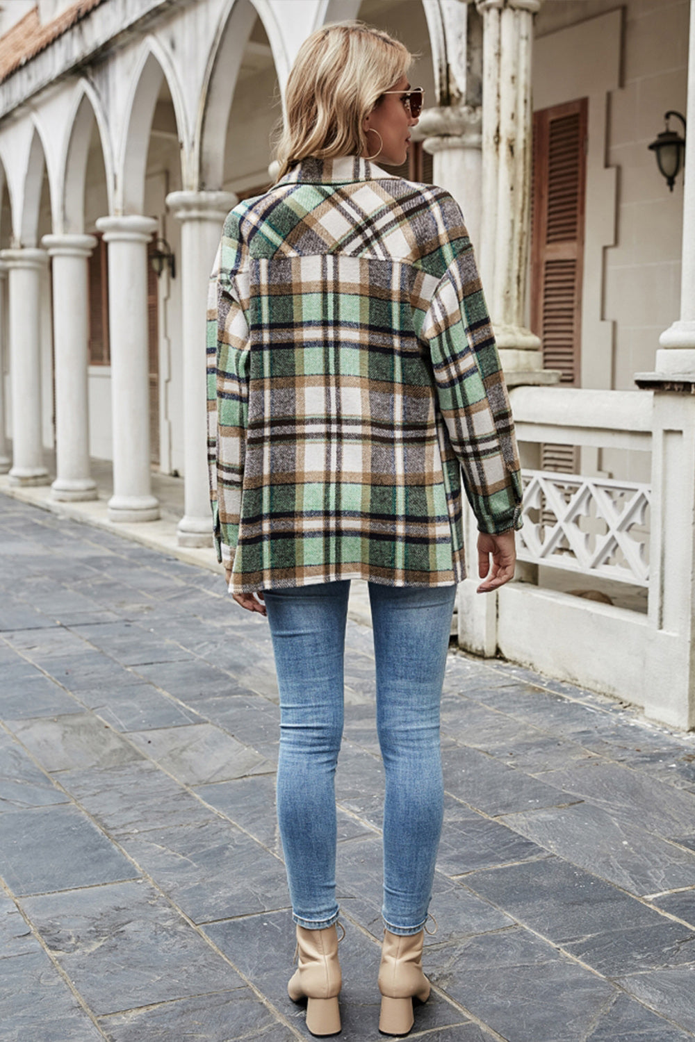 Creamtopmall Lapel British Loose Plaid Jacket