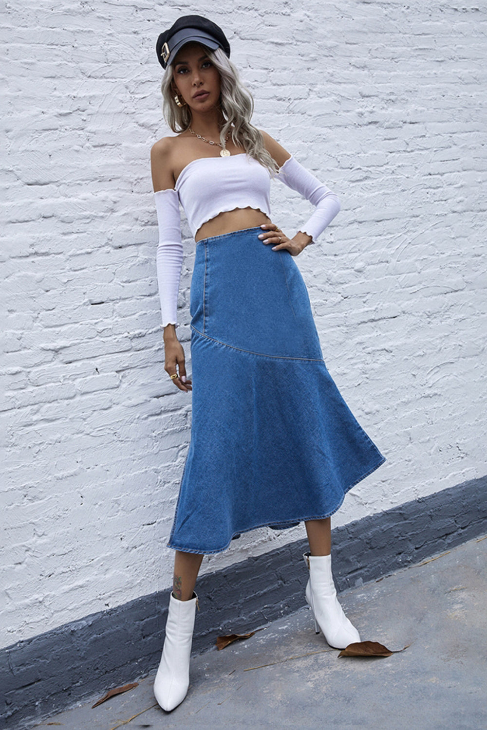 Creamtopmall Hip Denim Skirt