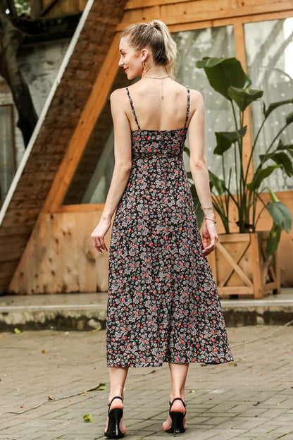 Creamtopmall Printed Strappy Slim Dress