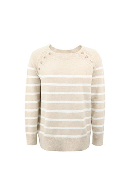 Creamtopmall Striped Knit Pullover