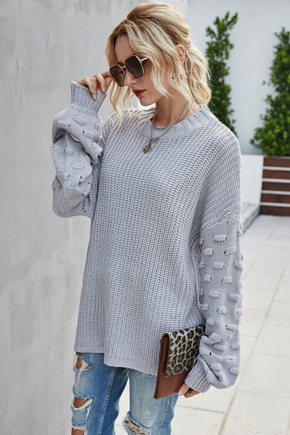 Creamtopmall Large Size Loose Long-Sleeved Knitted Pullover