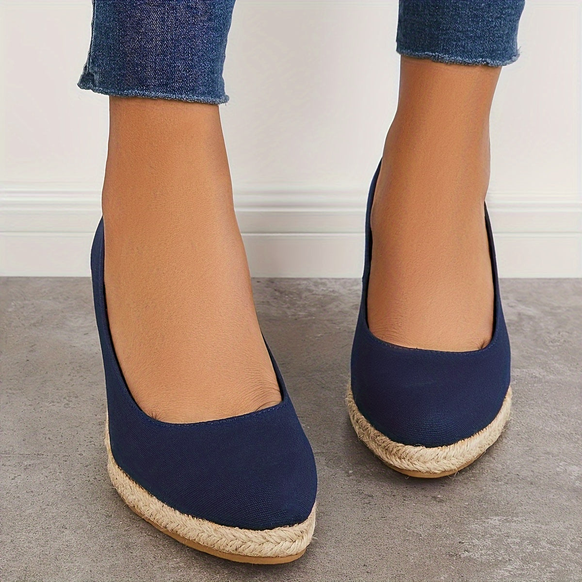 Creamtopmall Slip On Platform Espadrilles Wedge Heels Sandals