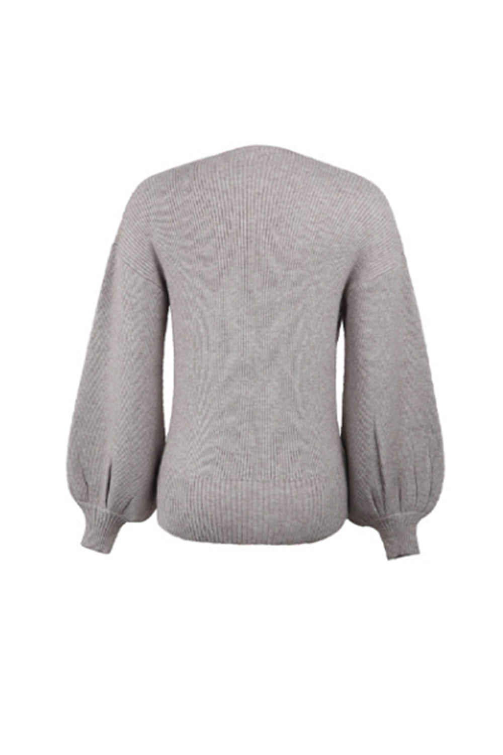 Creamtopmall Solid Color Cross Lantern Sleeve Knitted Sweater