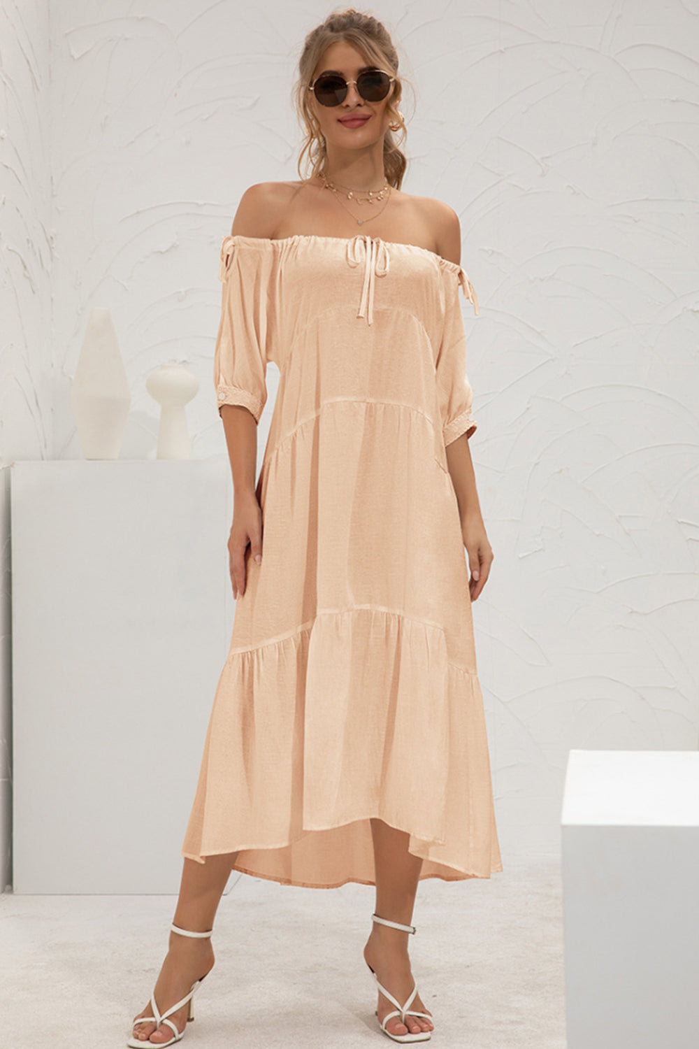 Creamtopmall Off-Shoulder Long Dress