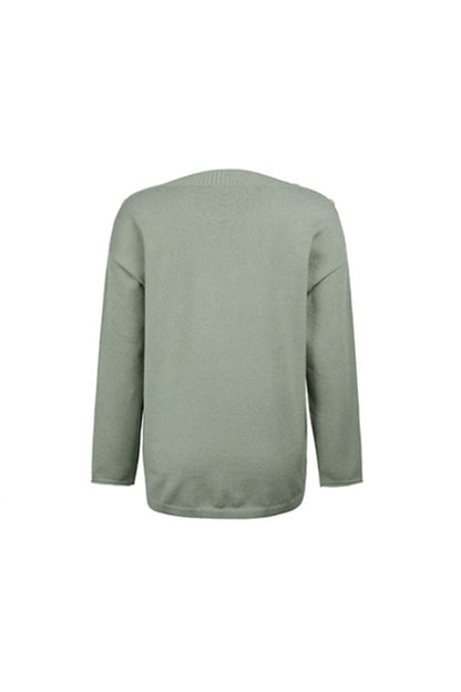 Creamtopmall Solid Color Knit Pullover