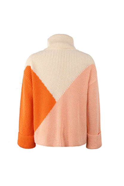 Creamtopmall Contrast Lapel Pullover