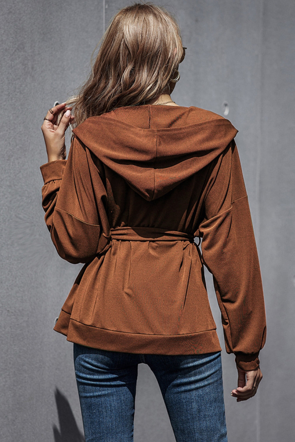 Creamtopmall Loose High Waist Hooded Jacket