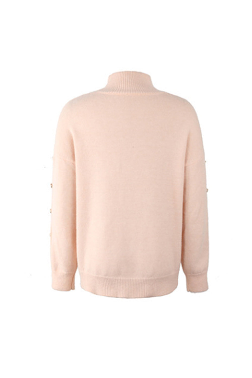 Creamtopmall High Neck Button Knit Sweater