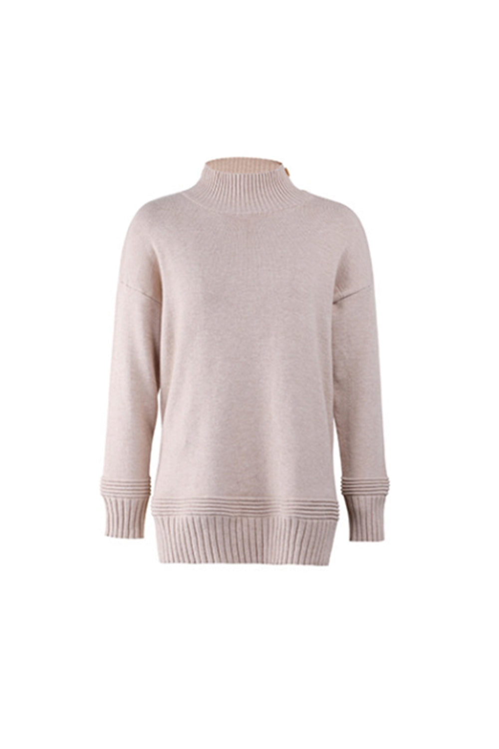 Creamtopmall Stand Collar Slit Knit Sweater