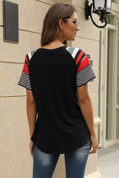 Creamtopmall See You Again Striped  T-Shirt