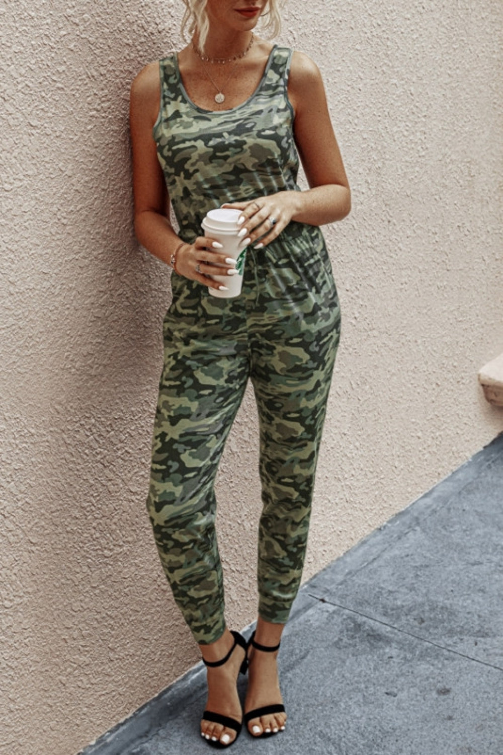 creamtopmall Camouflage Vest Jumpsuit