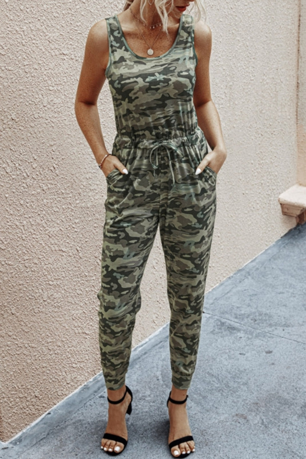 creamtopmall Camouflage Vest Jumpsuit