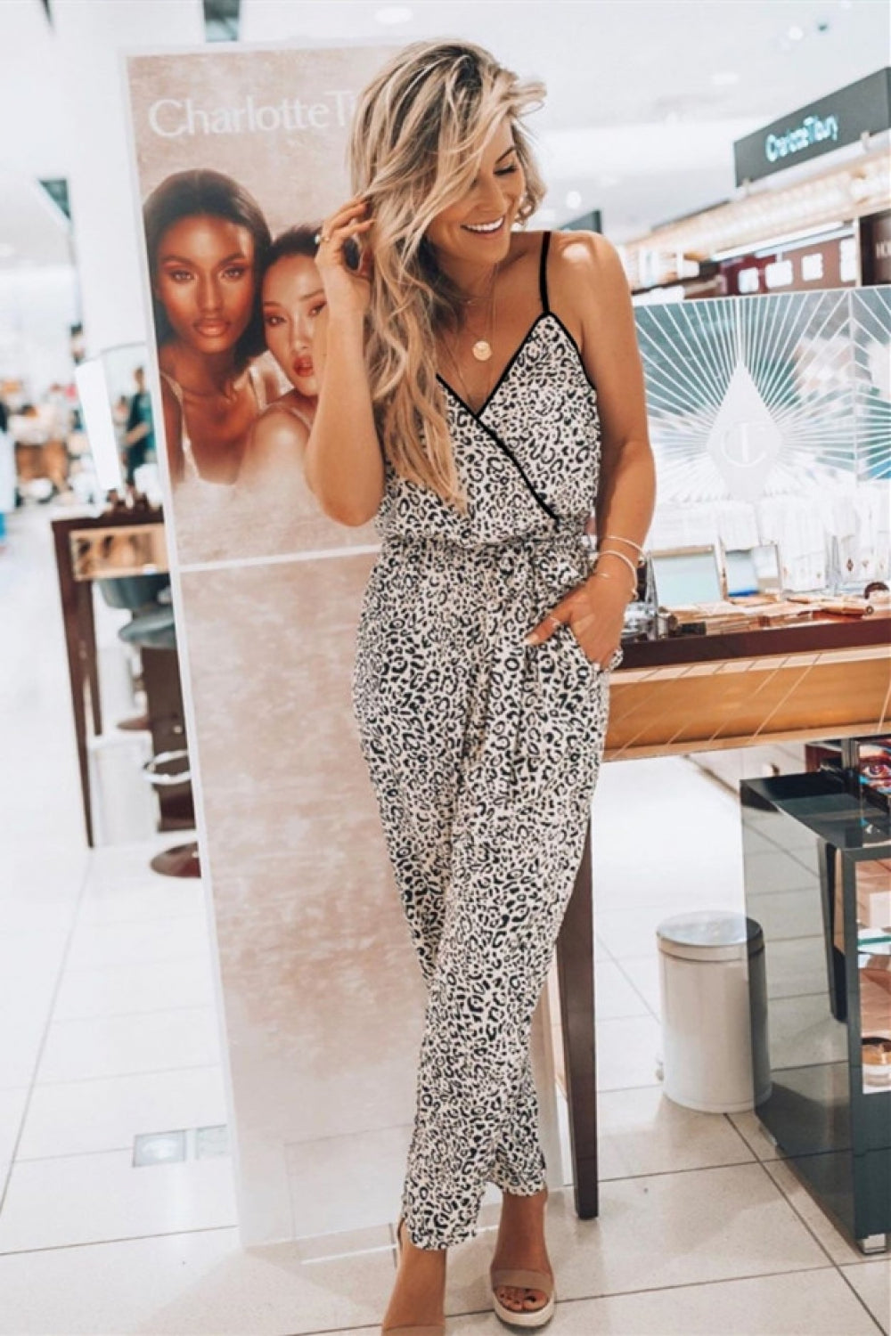 creamtopmall Face Power Leopard Jumpsuit