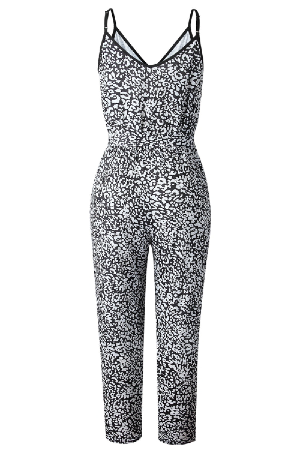 creamtopmall Face Power Leopard Jumpsuit