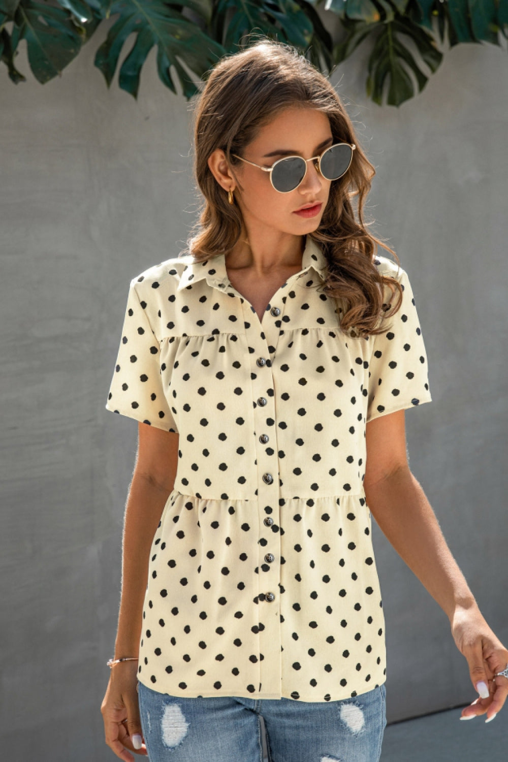 Creamtopmall Elegant Princess Dot Shirt