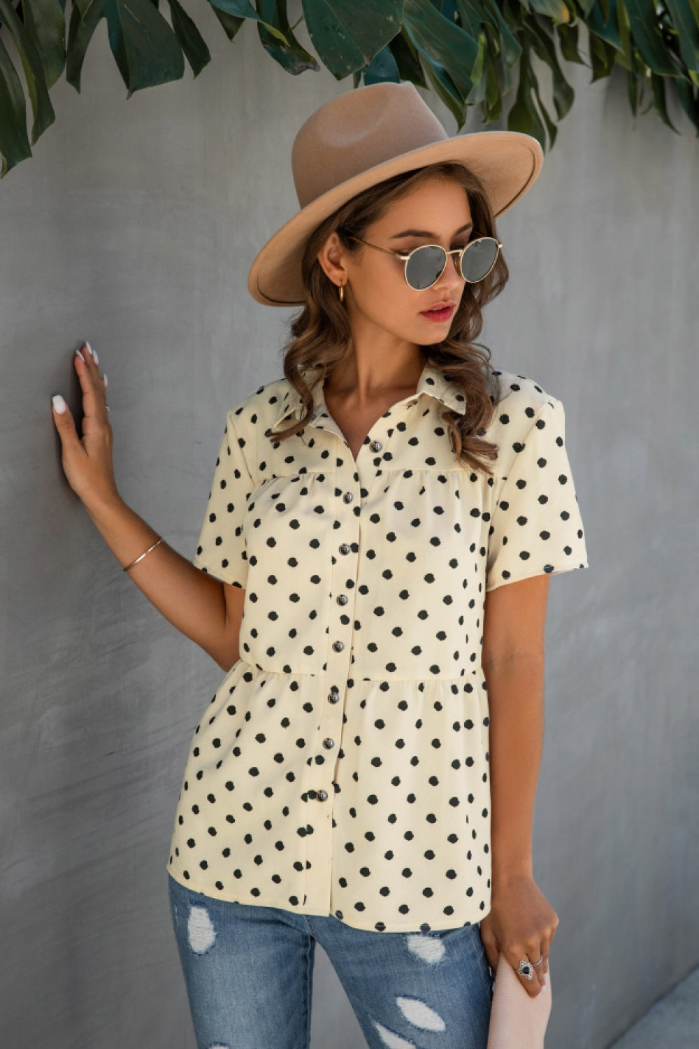 Creamtopmall Elegant Princess Dot Shirt