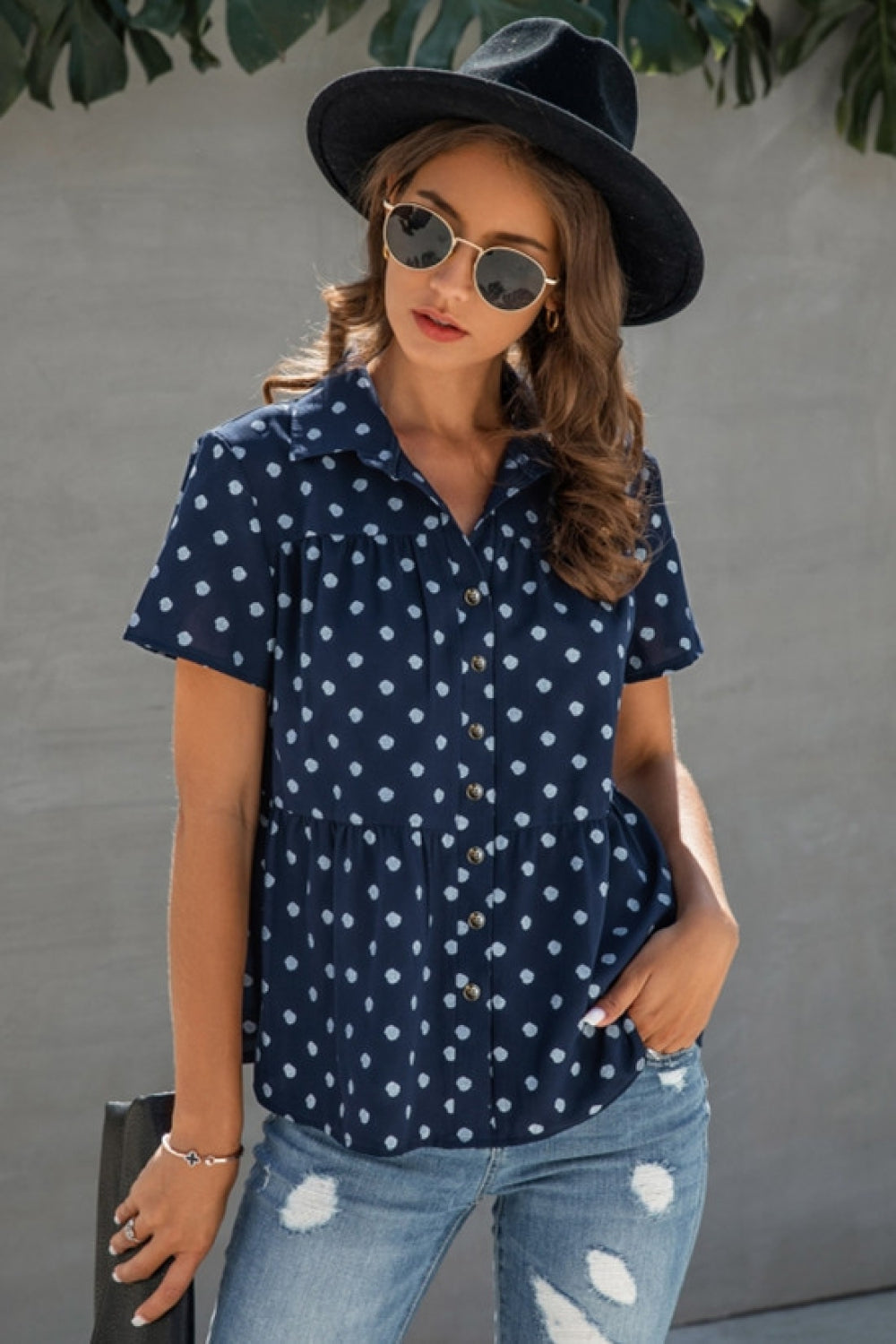 Creamtopmall Elegant Princess Dot Shirt