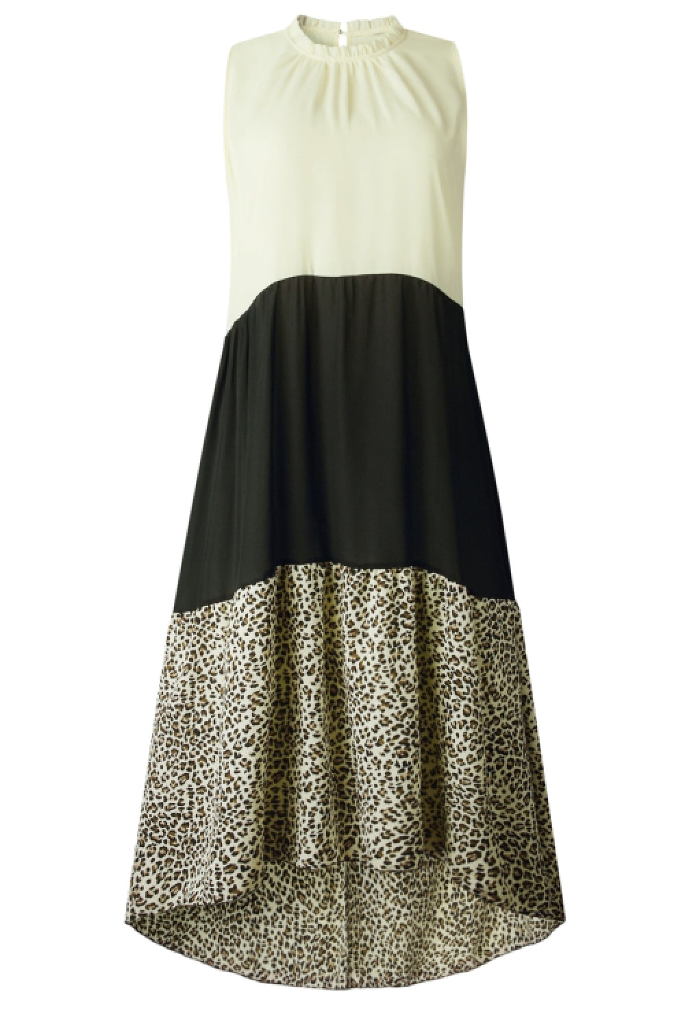 Creamtopmall Irregular Leopard Spliting Dress