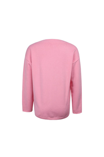 Creamtopmall Solid Color Knit Pullover