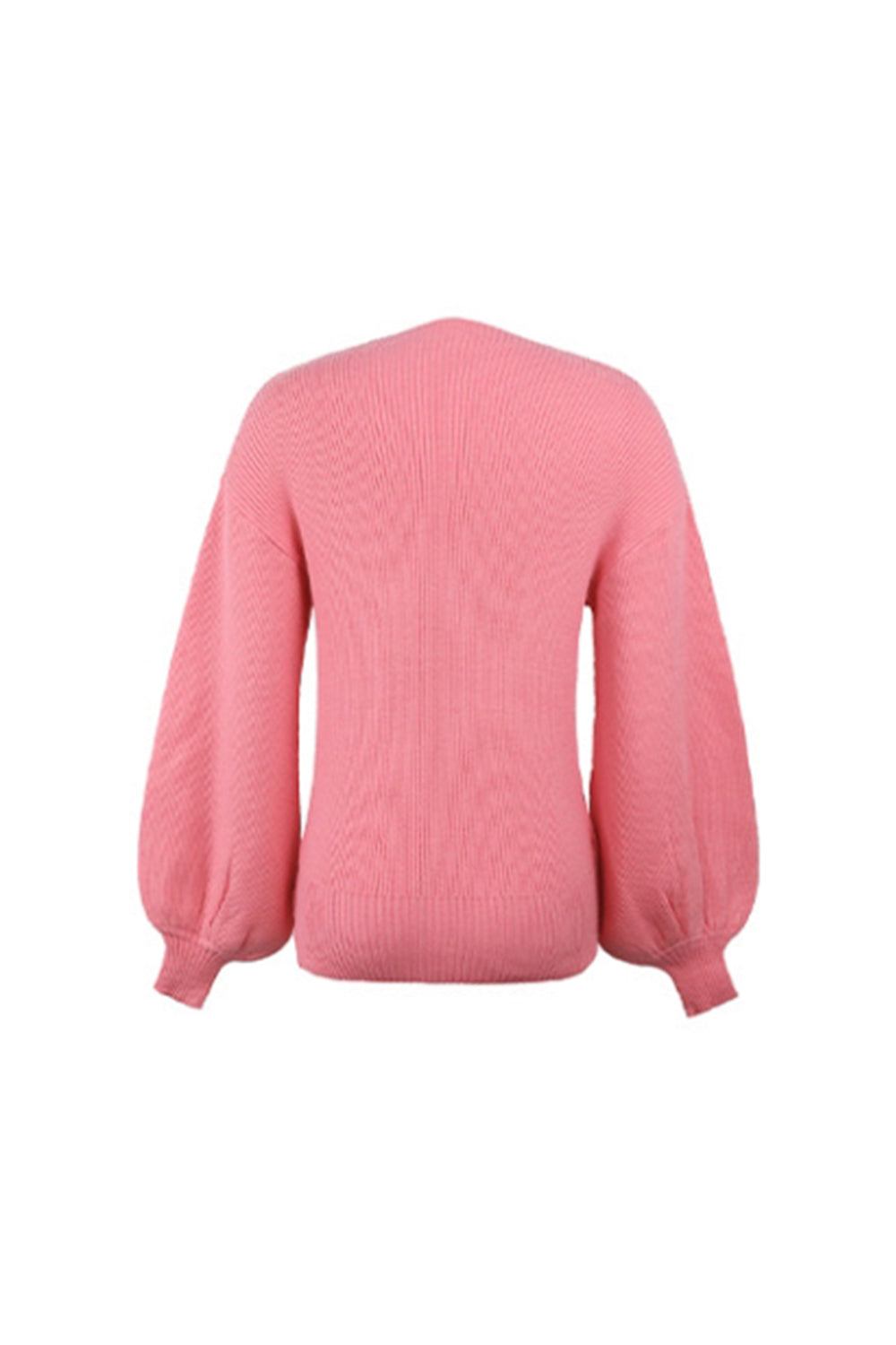 Creamtopmall Solid Color Cross Lantern Sleeve Knitted Sweater