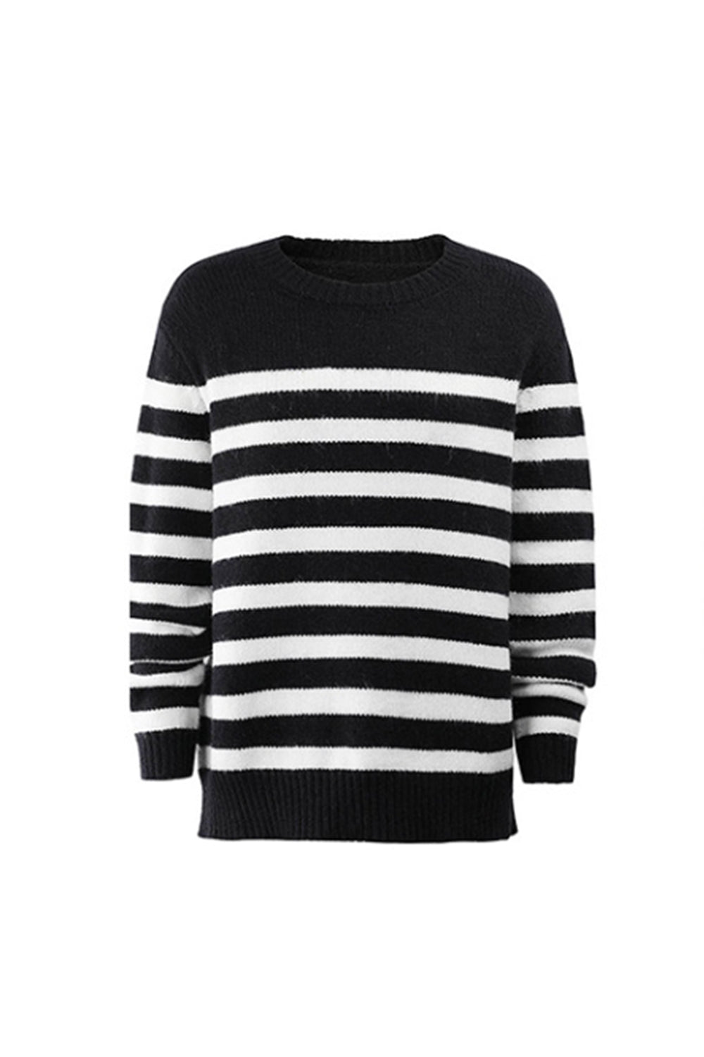 Creamtopmall Contrast Striped Pullover