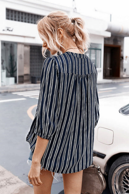 Creamtopmall Striped Buttons Shirt