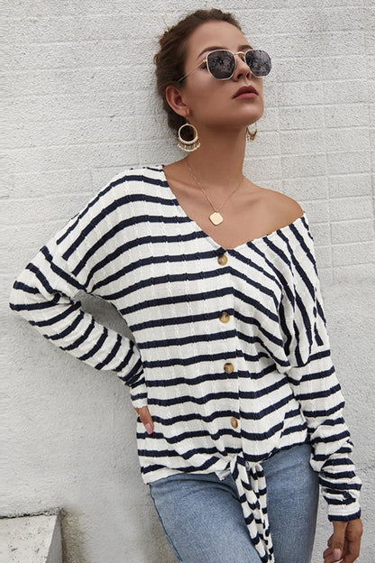 Creamtopmall Striped T-shirt Sweater