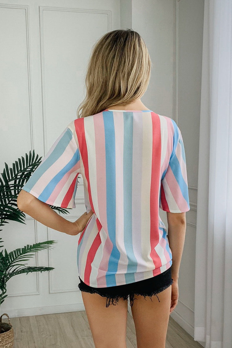 Creamtopmall Rainbow Striped T-Shirt